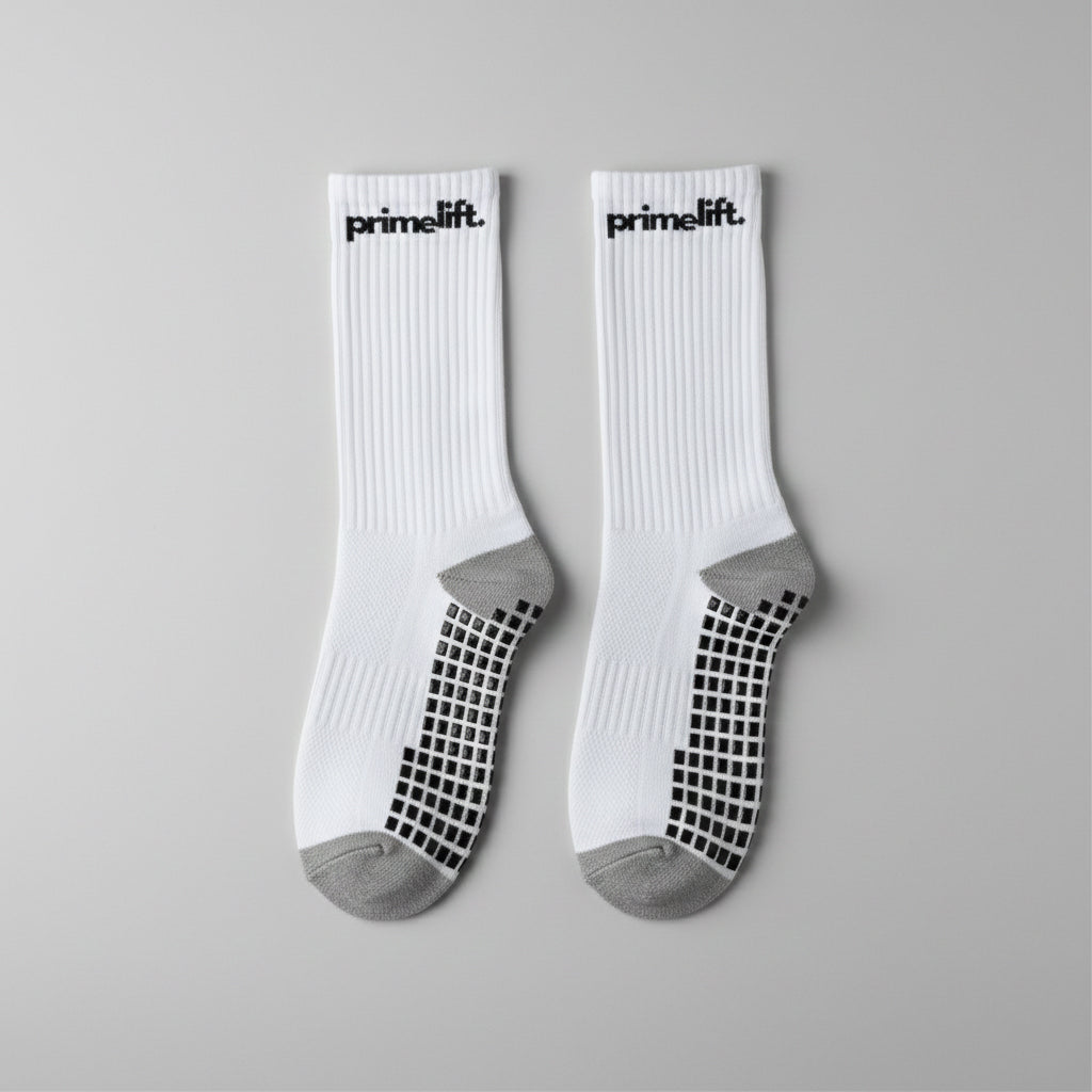 Prime Lift Grip Socks • White